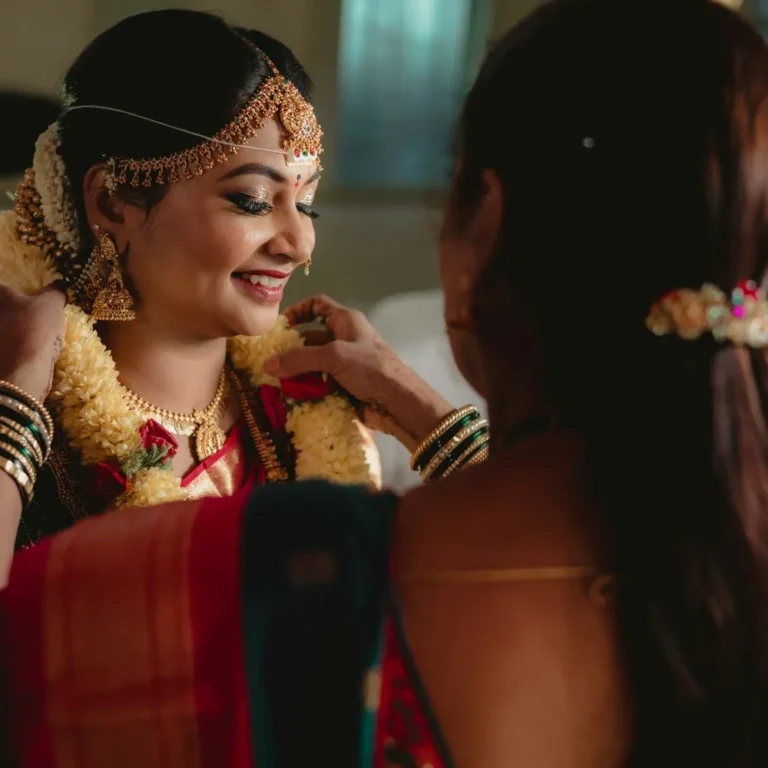 Candid Shot of a bride and bridesmaid